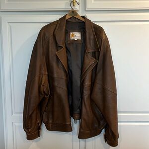 High Quality Men’s Classic Leather Bomber Jacket